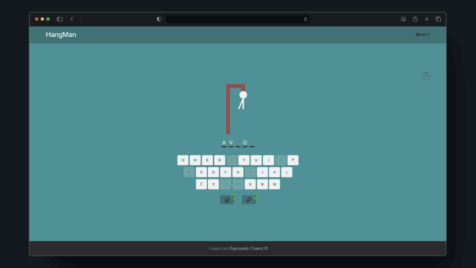 Screenshot del proyecto Hangman Game